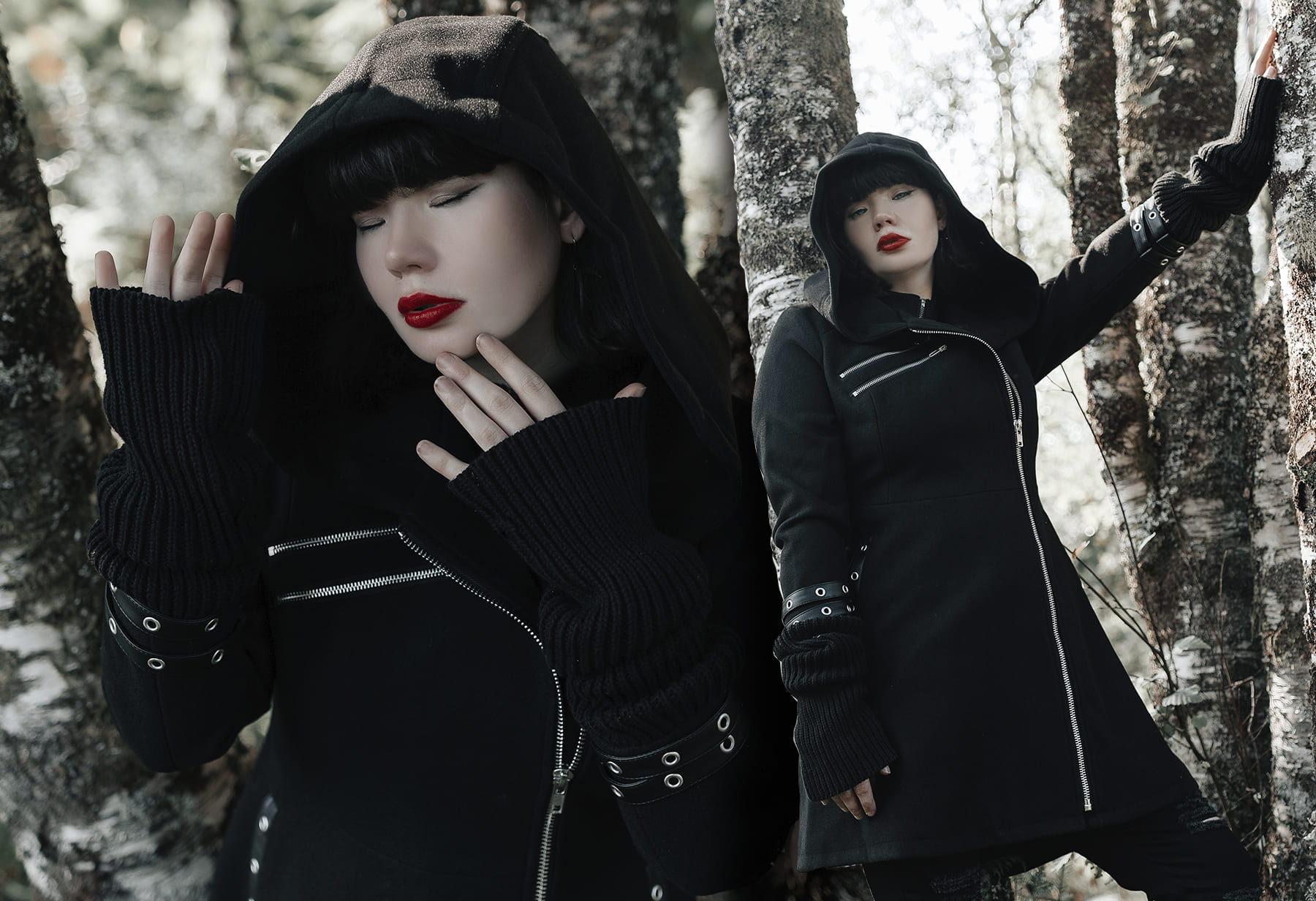 winter gothic styled coats and sweater